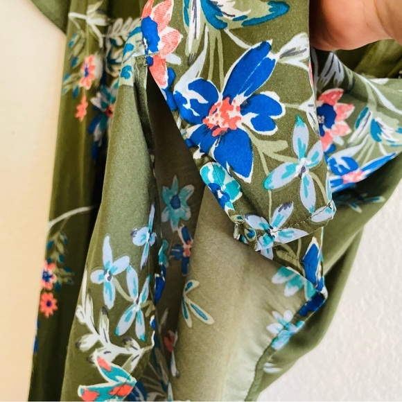 Terra&Sky Floral plus size top 3X elastic neckline flowy spring summer airy - Picture 6 of 7